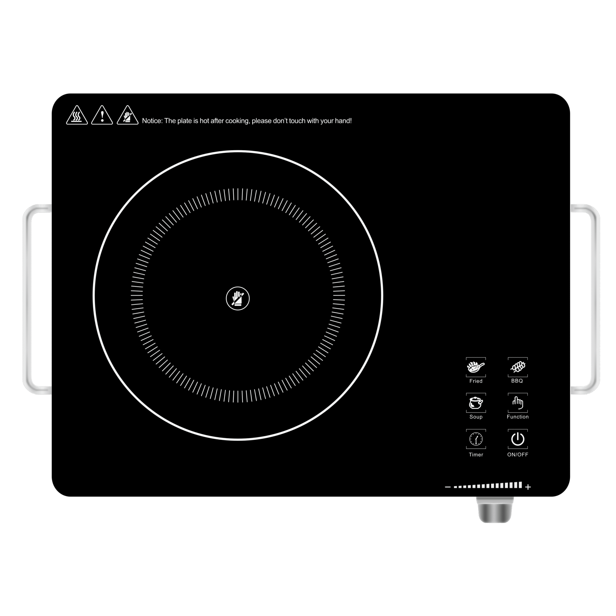 Korbax KB7U Premium Induction Cooktop – 2200W Feather Touch Unpolished Crystal Glass