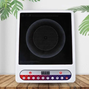 Korbax KB6 Induction Cooktop – 1400W Crystal Glass with Full Touch Display & 7 Cooking Modes