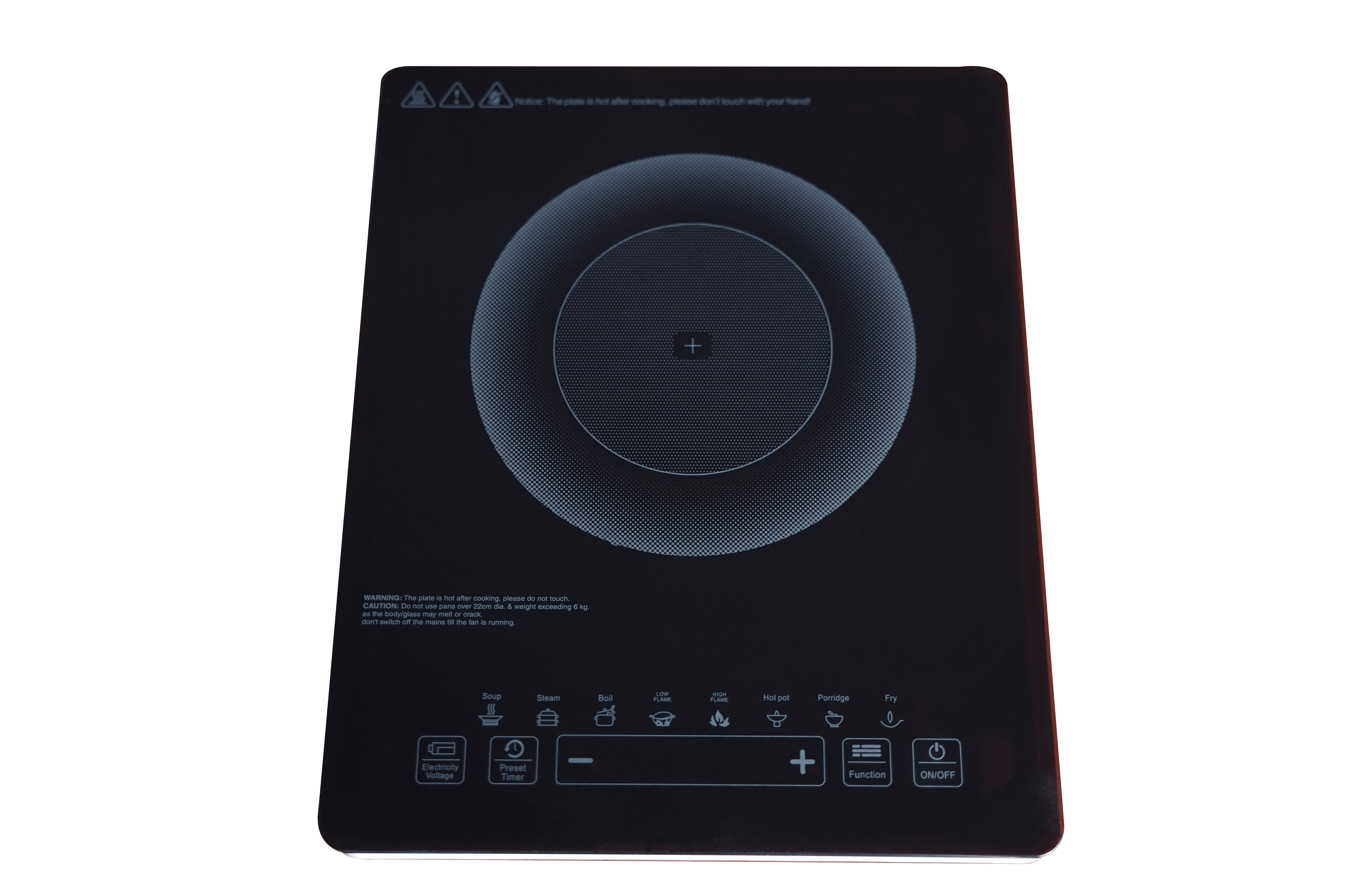 Korbax KB7 Induction Cooktop – 1800W Full Touch Display with Crystal Glass Surface
